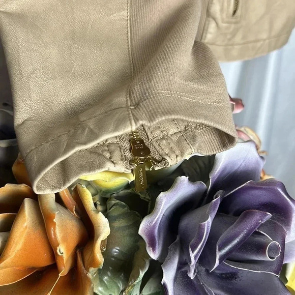 CALVIN Klein vegan leather jacket,asymmetrical front zipper,rib sides, like new! - Picture 6 of 16